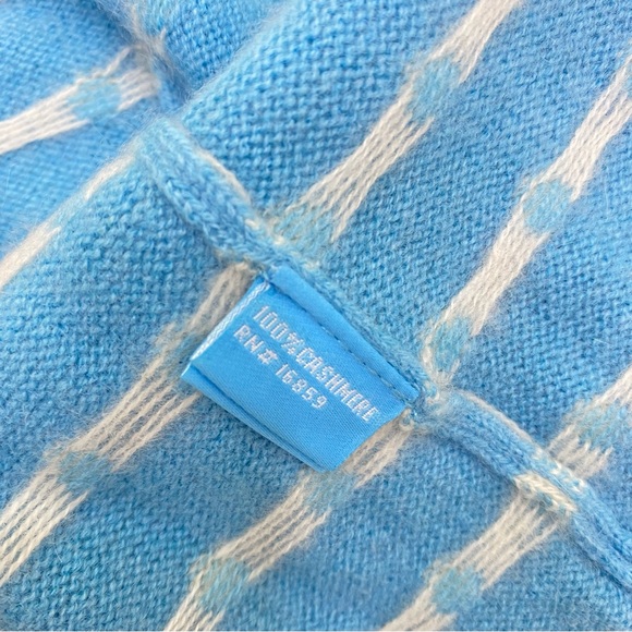 J. McLaughlin Dottie Seabreeze Polka Dot Cashmere Crew Neck Cardigan Sweater Sm - Picture 5 of 6